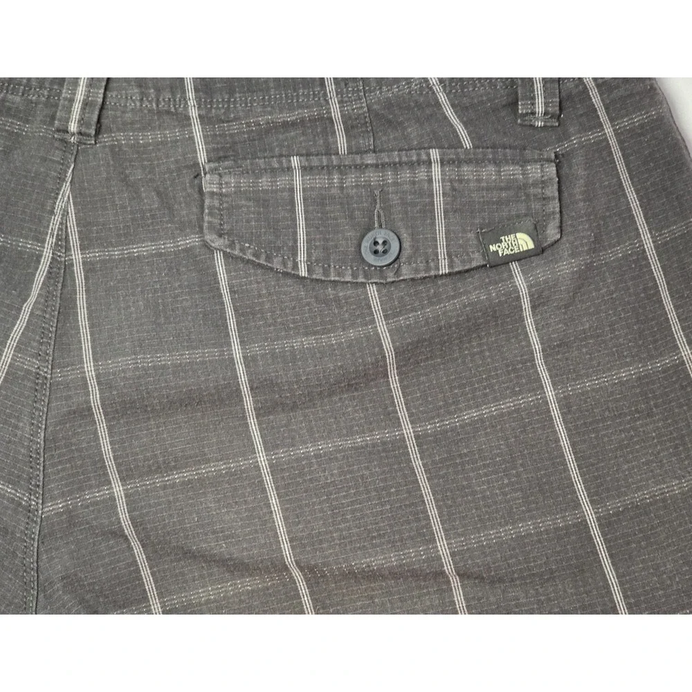 The‎ North Face Mens Size 38 Gray Plaid Cargo Shorts